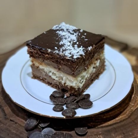 Ciasto czekoladowo-kokosowe z musem czekoladowym