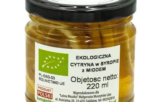 Ekologiczna Cytryna w syropie z miodem - 220ml