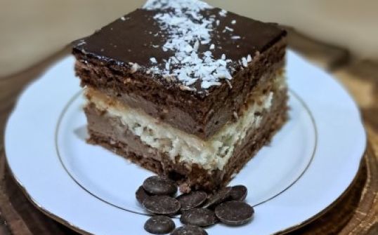 Ciasto czekoladowo-kokosowe z musem czekoladowym